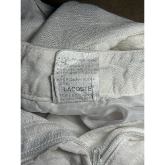 Lacoste Women’s White Linen Blend Wide Leg Cropped Pants Size 67-92 US Sz 2/4 - Picture 9 of 10